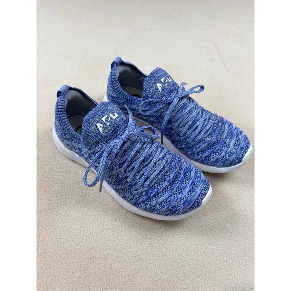 Women's APL Techloom Wave running athletic Sneakers EUC size 8 blue white - Picture 3 of 10